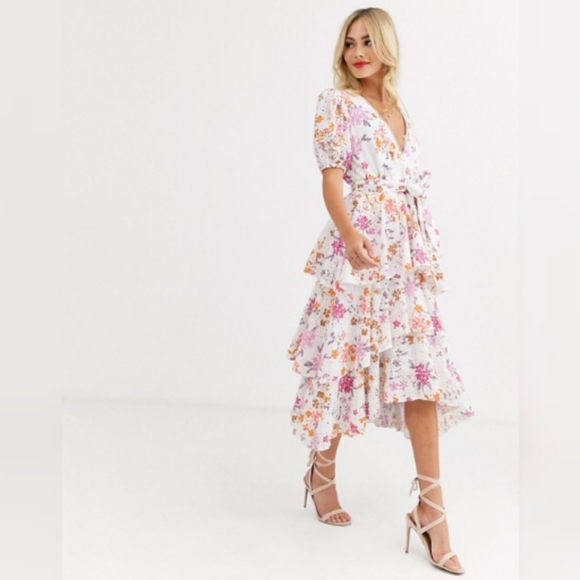 La Maison Talulah Jasmine Vines Tiered Midi Dress - Picture 4 of 12